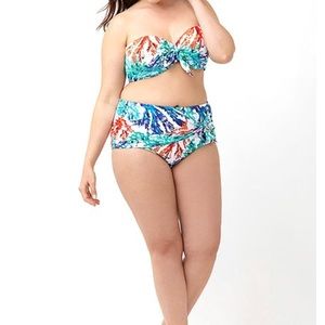 Lane Bryant Tropical Coral Print Bikini
